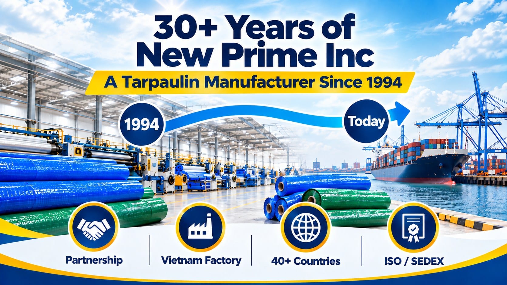 30+ Years of New Prime Inc: A Tarpaulin Manufacturer Since 1994